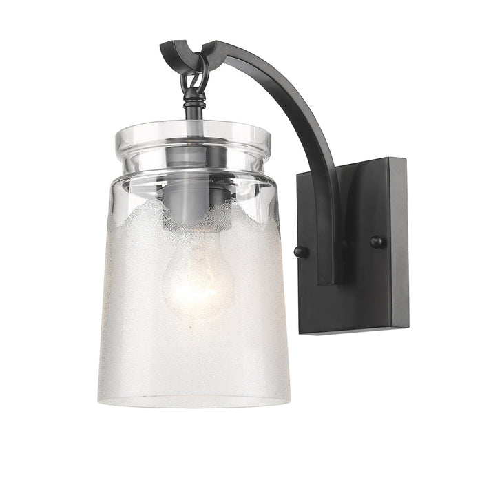 Golden 1405-1W BLK-CAG One Light Wall Sconce, Matte Black