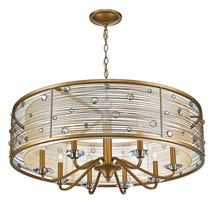 Golden 1993-8 PG Eight Light Chandelier, Peruvian Gold