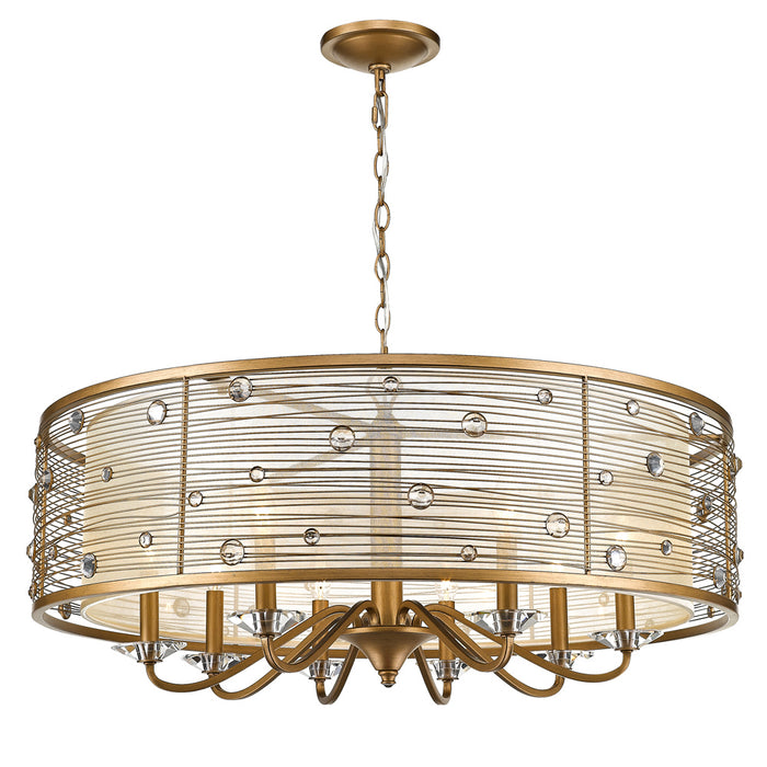 Golden 1993-8 PG Eight Light Chandelier, Peruvian Gold