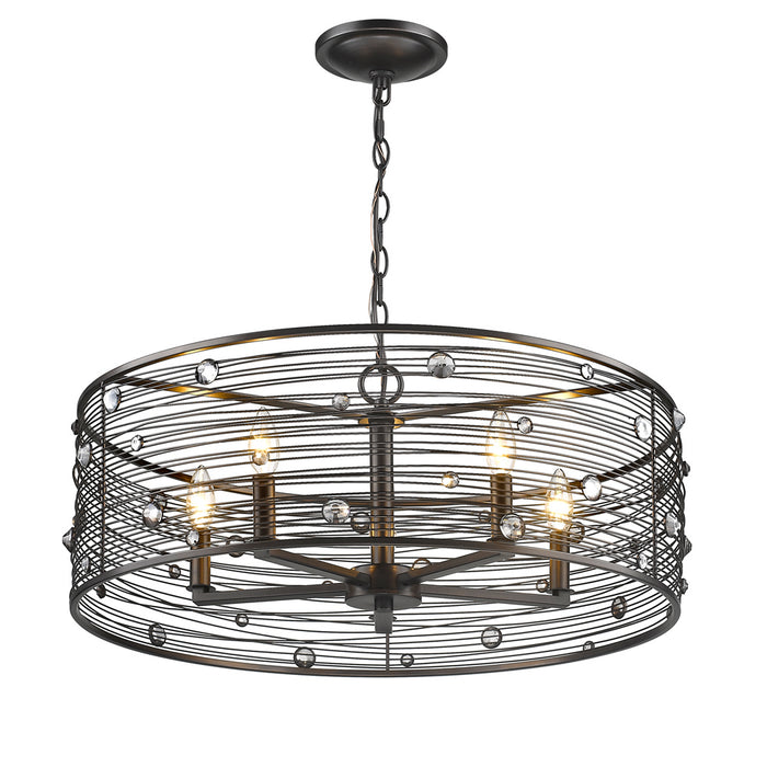 Golden 1998-5 EBB Five Light Chandelier, Brushed Etruscan Bronze
