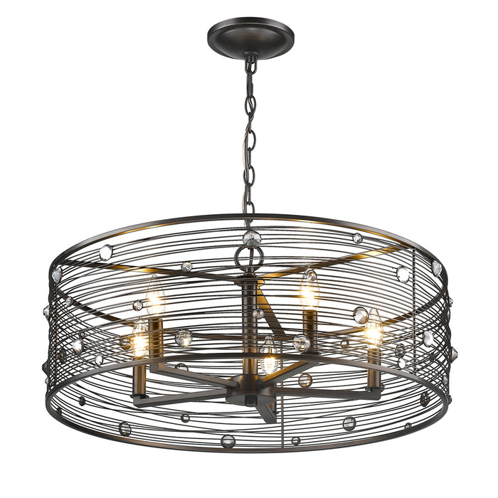 Golden 1998-5 EBB Five Light Chandelier, Brushed Etruscan Bronze