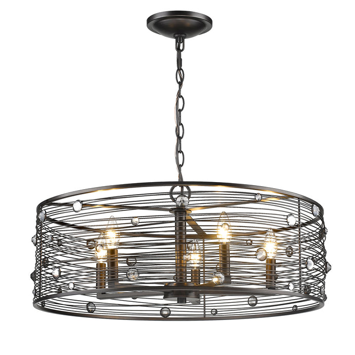 Golden 1998-5 EBB Five Light Chandelier, Brushed Etruscan Bronze