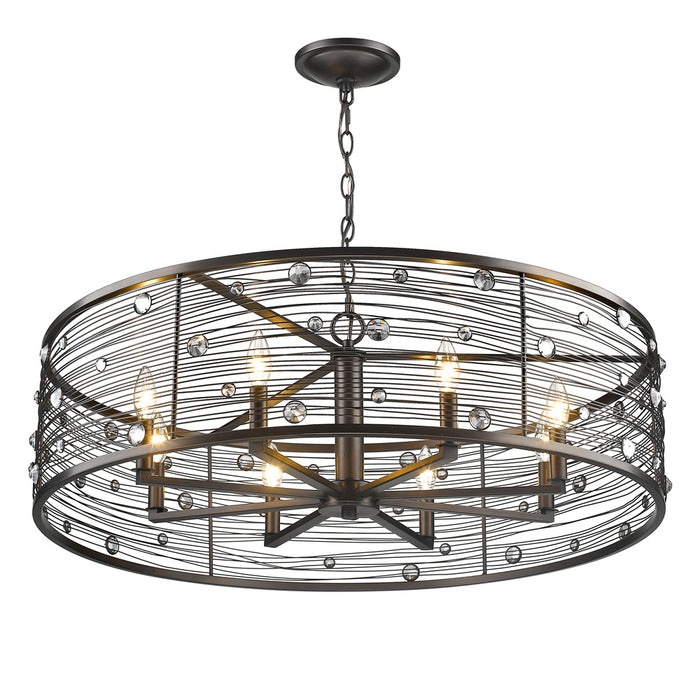 Golden 1998-8 EBB Eight Light Chandelier, Brushed Etruscan Bronze