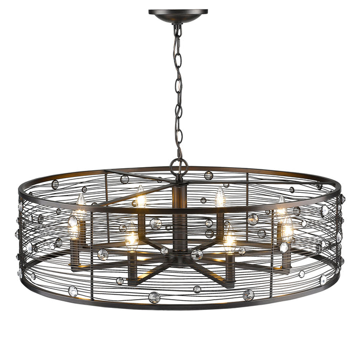 Golden 1998-8 EBB Eight Light Chandelier, Brushed Etruscan Bronze
