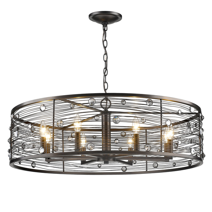 Golden 1998-8 EBB Eight Light Chandelier, Brushed Etruscan Bronze