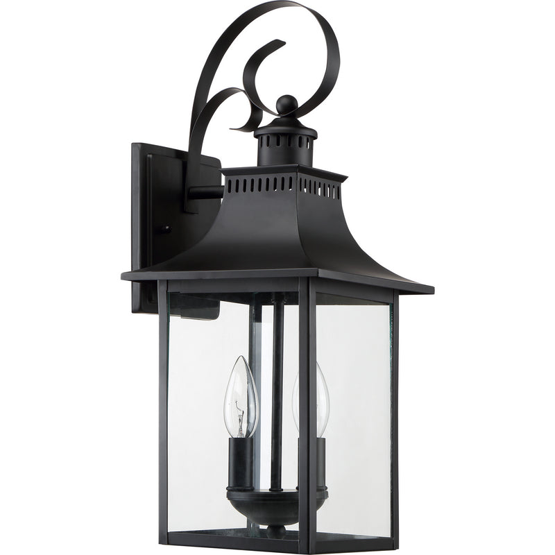 Quoizel CCR8408K Two Light Outdoor Wall Lantern, Mystic Black