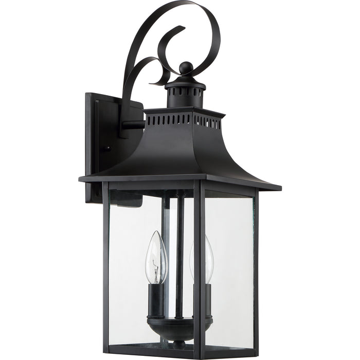Quoizel CCR8408K Two Light Outdoor Wall Lantern, Mystic Black