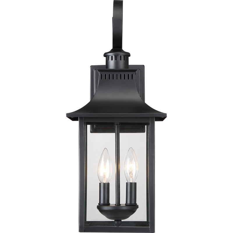 Quoizel CCR8408K Two Light Outdoor Wall Lantern, Mystic Black