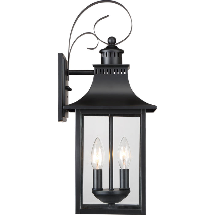 Quoizel CCR8408K Two Light Outdoor Wall Lantern, Mystic Black