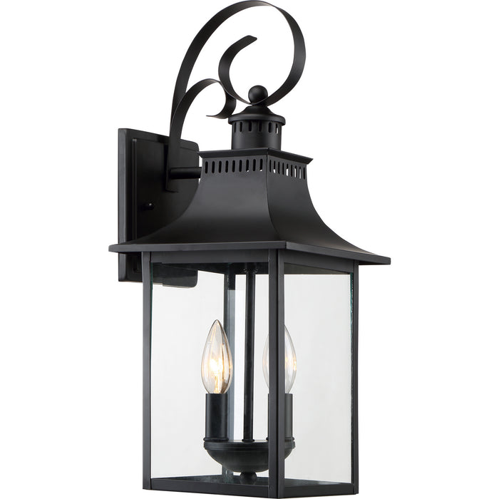 Quoizel CCR8408K Two Light Outdoor Wall Lantern, Mystic Black
