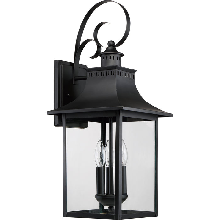 Quoizel CCR8410K Three Light Outdoor Wall Lantern, Mystic Black
