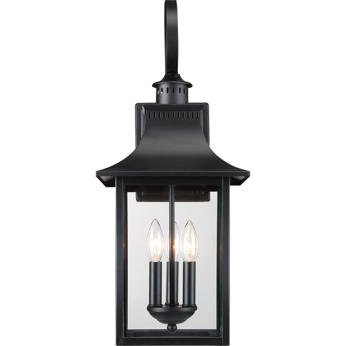 Quoizel CCR8410K Three Light Outdoor Wall Lantern, Mystic Black