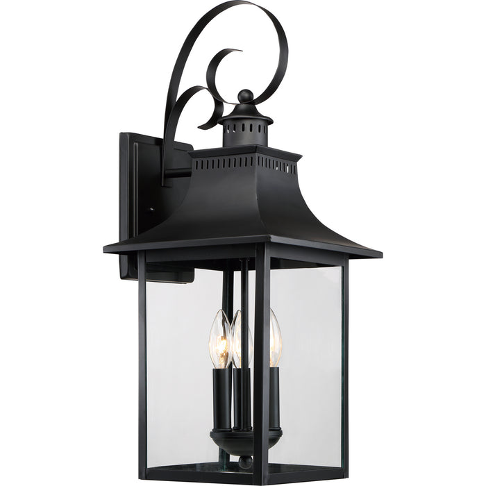 Quoizel CCR8410K Three Light Outdoor Wall Lantern, Mystic Black