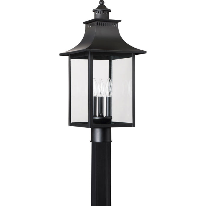 Quoizel CCR9010K Three Light Outdoor Post Lantern, Mystic Black