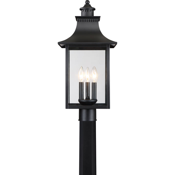 Quoizel CCR9010K Three Light Outdoor Post Lantern, Mystic Black