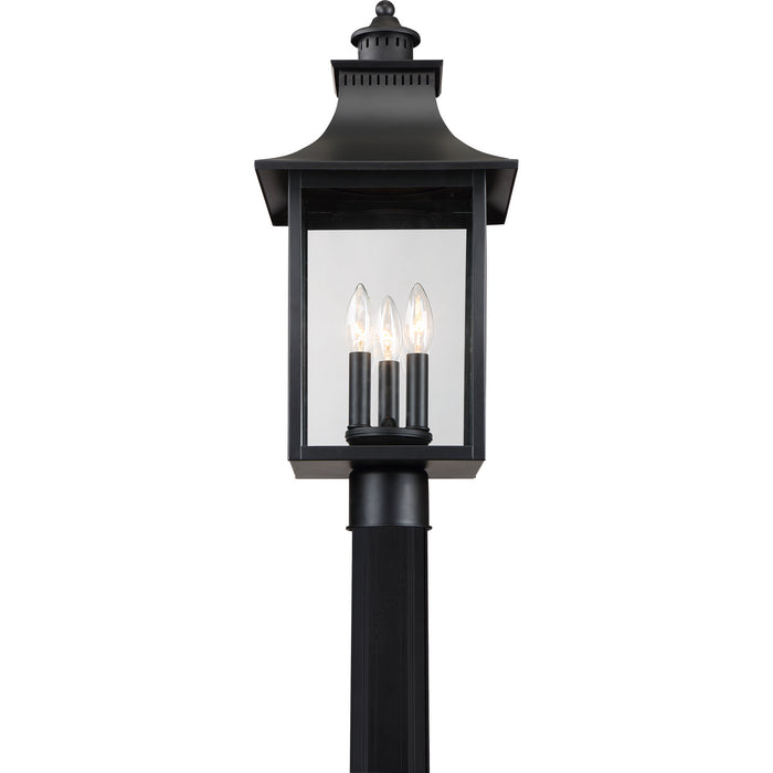 Quoizel CCR9010K Three Light Outdoor Post Lantern, Mystic Black