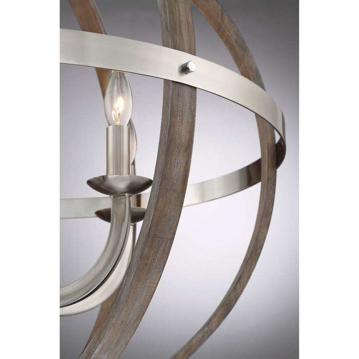 Quoizel FSN5206BN Six Light Foyer Pendant, Brushed Nickel