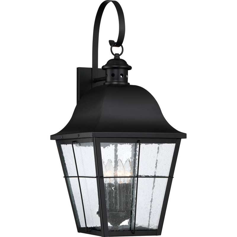 Quoizel MHE8412K Four Light Outdoor Wall Lantern, Mystic Black