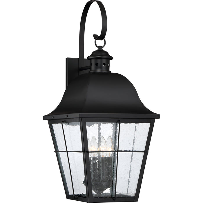Quoizel MHE8412K Four Light Outdoor Wall Lantern, Mystic Black
