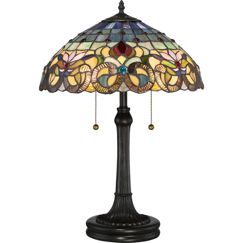 Quoizel TF3180TVB Two Light Table Lamp, Vintage Bronze