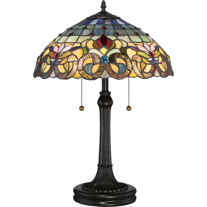Quoizel TF3180TVB Two Light Table Lamp, Vintage Bronze