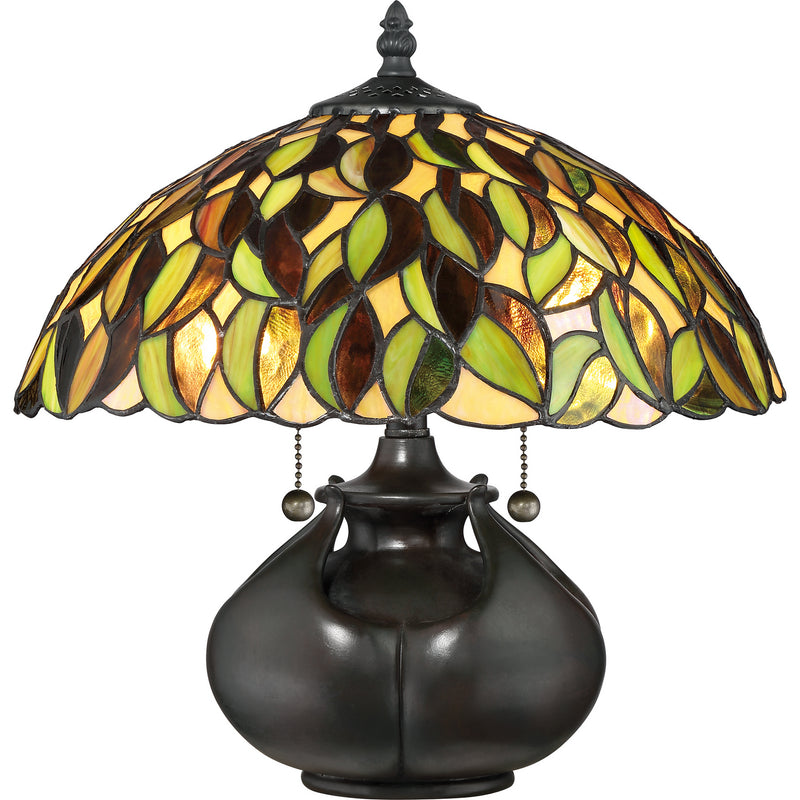 Quoizel TF3181T Two Light Table Lamp, Valiant Bronze
