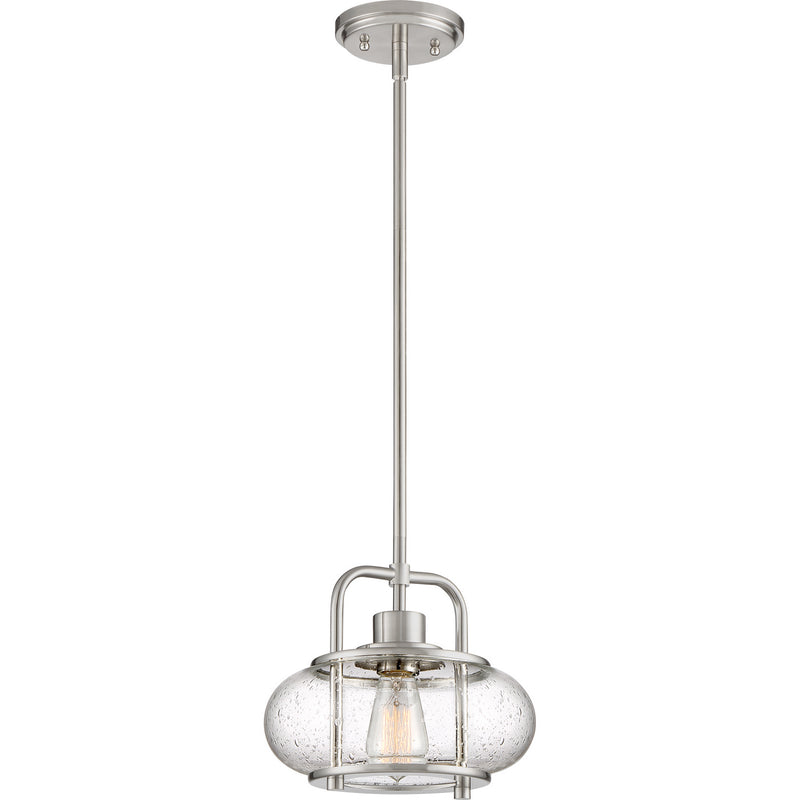 Quoizel TRG1510BN One Light Mini Pendant, Brushed Nickel