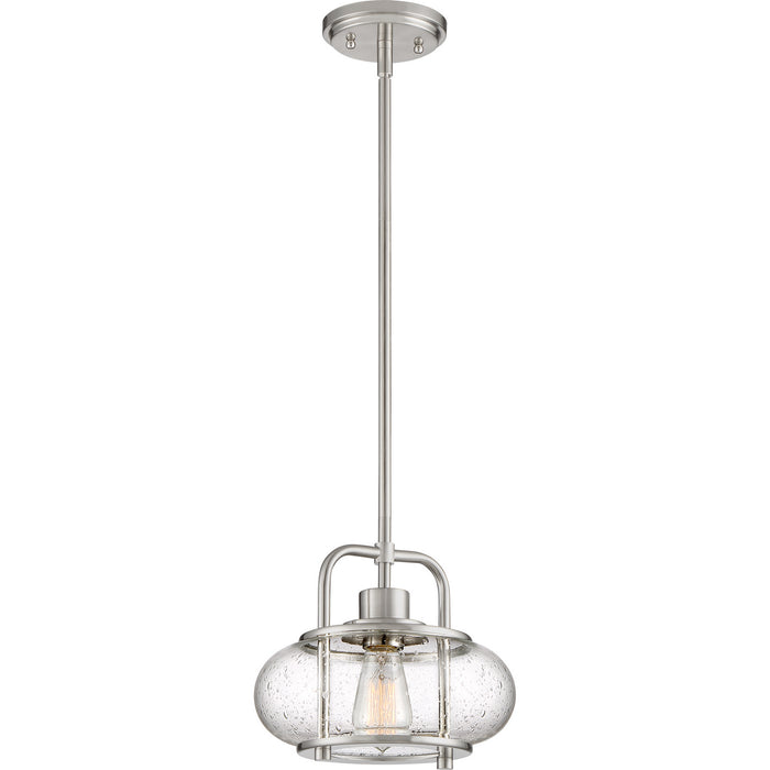 Quoizel TRG1510BN One Light Mini Pendant, Brushed Nickel