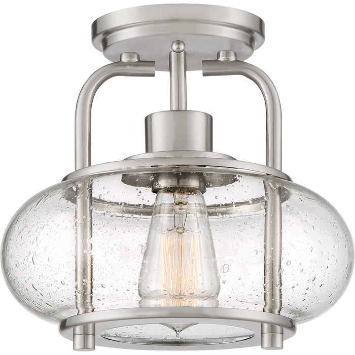Quoizel TRG1710BN One Light Semi Flush Mount, Brushed Nickel