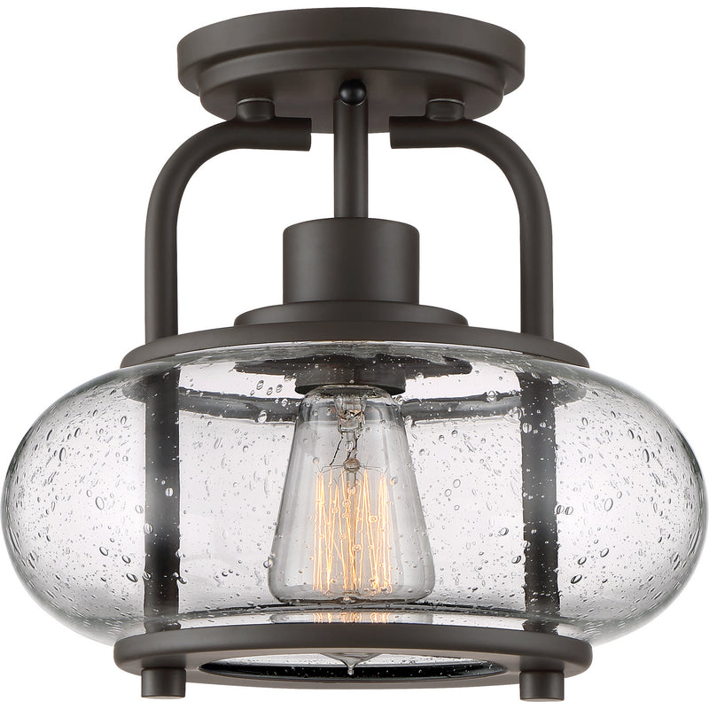 Quoizel TRG1710OZ One Light Semi Flush Mount, Old Bronze