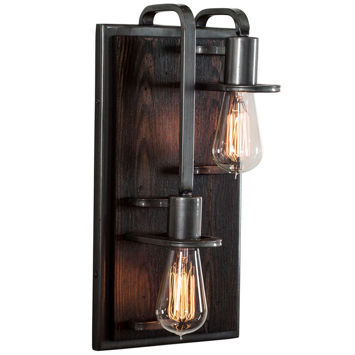 Varaluz 268W02LSL Two Light Wall Sconce, Steel