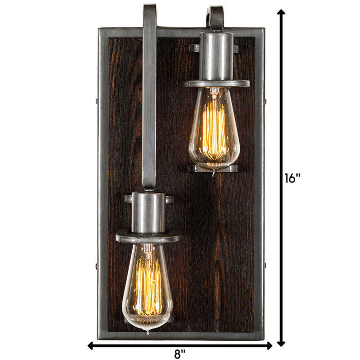 Varaluz 268W02LSL Two Light Wall Sconce, Steel