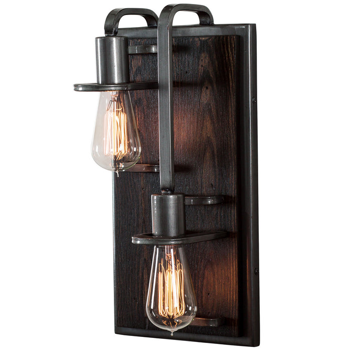 Varaluz 268W02RSL Two Light Wall Sconce, Steel
