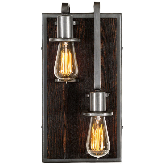 Varaluz 268W02RSL Two Light Wall Sconce, Steel