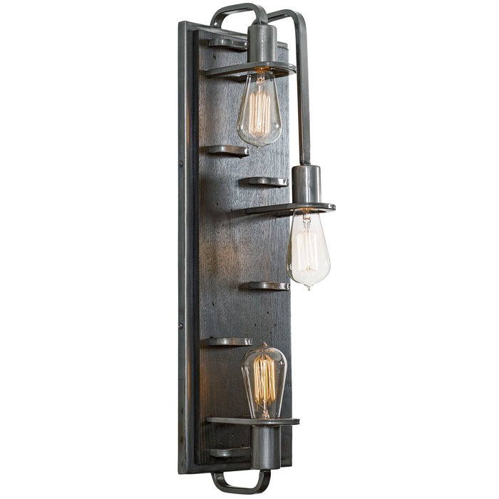Varaluz 268W03SL Three Light Wall Sconce, Steel