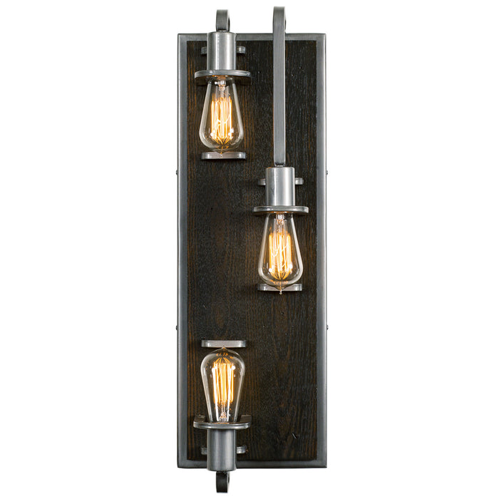 Varaluz 268W03SL Three Light Wall Sconce, Steel
