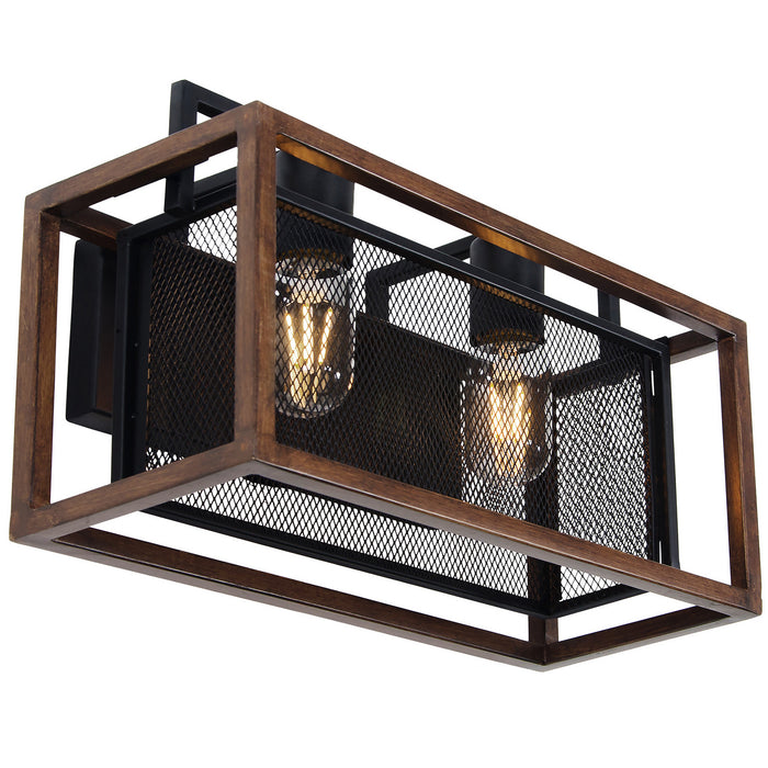 Varaluz 285B02DOBL Two Light Bath, Dark Oak/Black