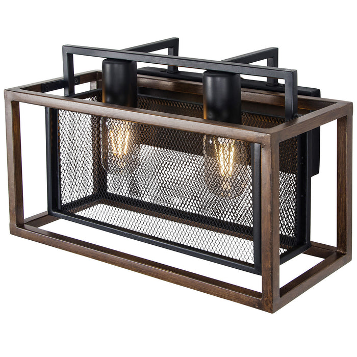 Varaluz 285B02DOBL Two Light Bath, Dark Oak/Black