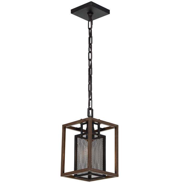 Varaluz 285M01DOBL One Light Mini Pendant, Dark Oak/Black