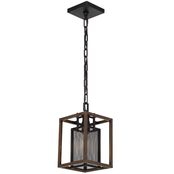 Varaluz 285M01DOBL One Light Mini Pendant, Dark Oak/Black