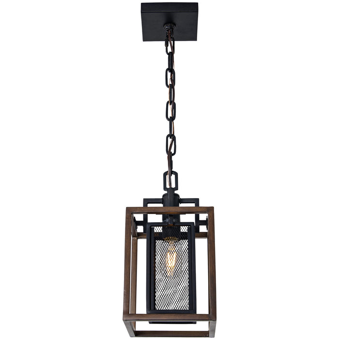 Varaluz 285M01DOBL One Light Mini Pendant, Dark Oak/Black