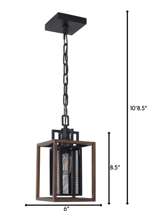 Varaluz 285M01DOBL One Light Mini Pendant, Dark Oak/Black