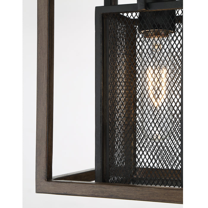 Varaluz 285M01DOBL One Light Mini Pendant, Dark Oak/Black