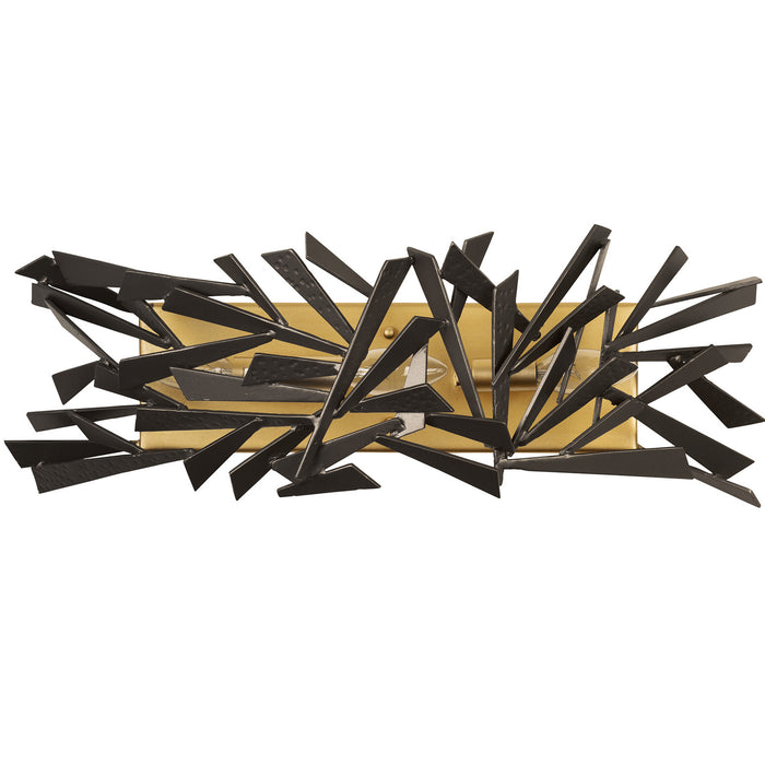 Varaluz 286B03AGRB Three Light Bath, Antique Gold/Rustic Bronze
