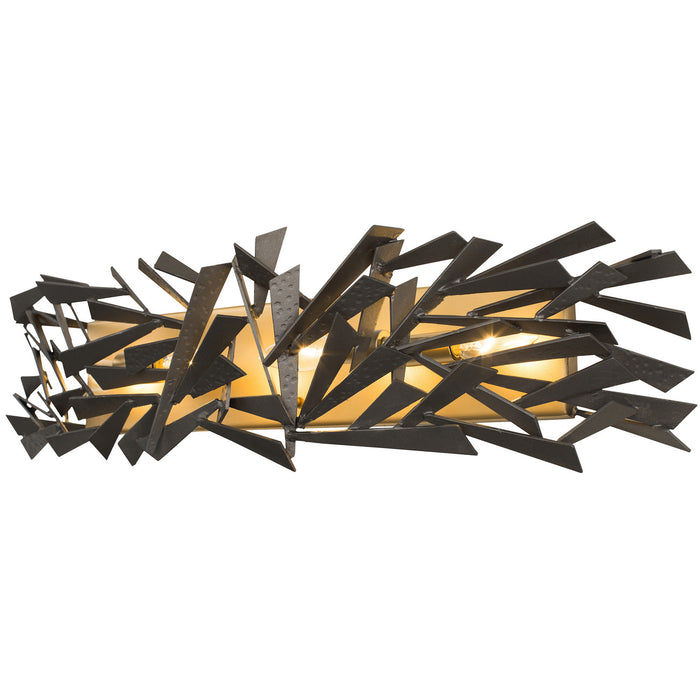 Varaluz 286B04AGRB Four Light Bath, Antique Gold/Rustic Bronze