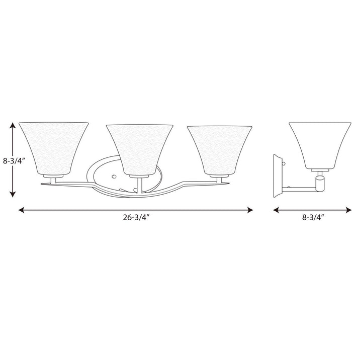 Progress Lighting P2006-20W Three Light Bath Bracket, Antique Bronze