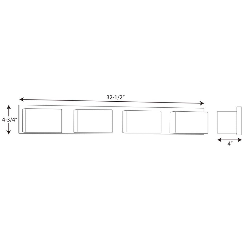 Progress Lighting P2145-1530K9 LED Bath Bracket, Polished Chrome