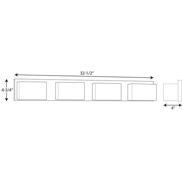 Progress Lighting P2145-1530K9 LED Bath Bracket, Polished Chrome