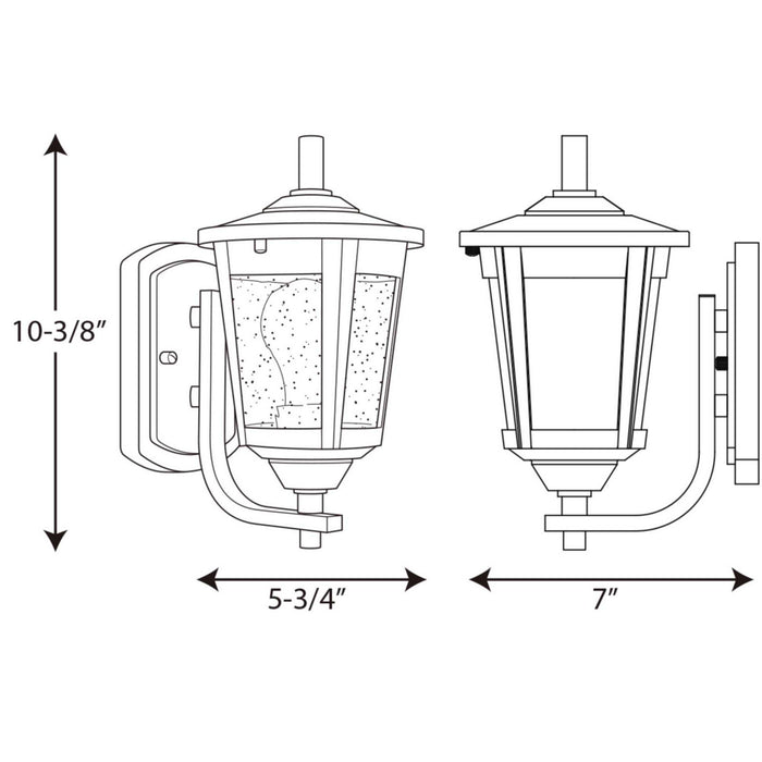 Progress Lighting P6073-31 One Light Wall Lantern, Black