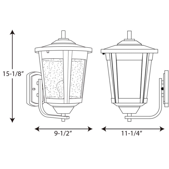Progress Lighting P6075-31 One Light Wall Lantern, Black